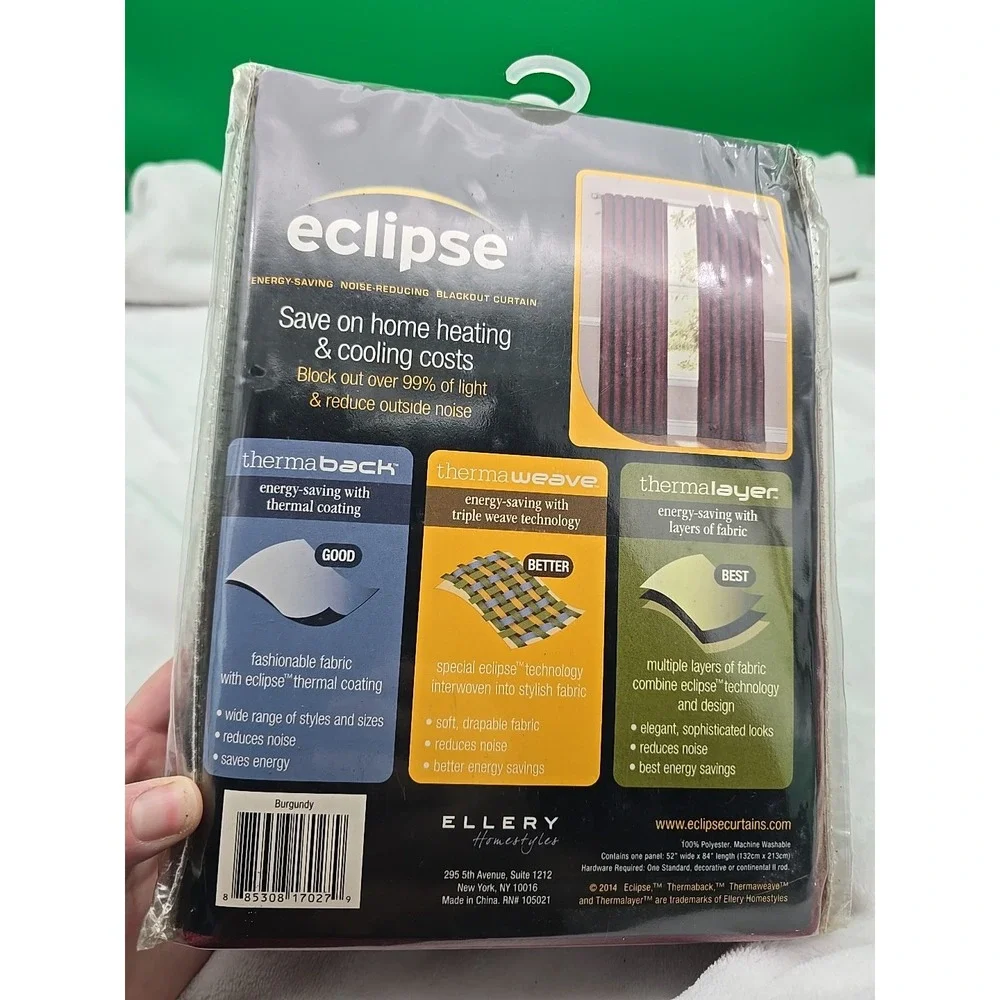 Eclipse Thermaweave Red Blackout Curtain One Panel 52
